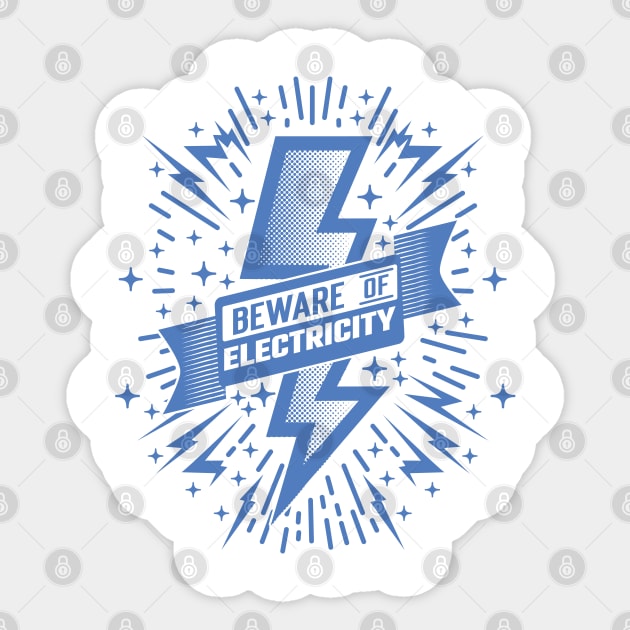 Beware Of Electricity Retro Vintage v3 Sticker by Emma